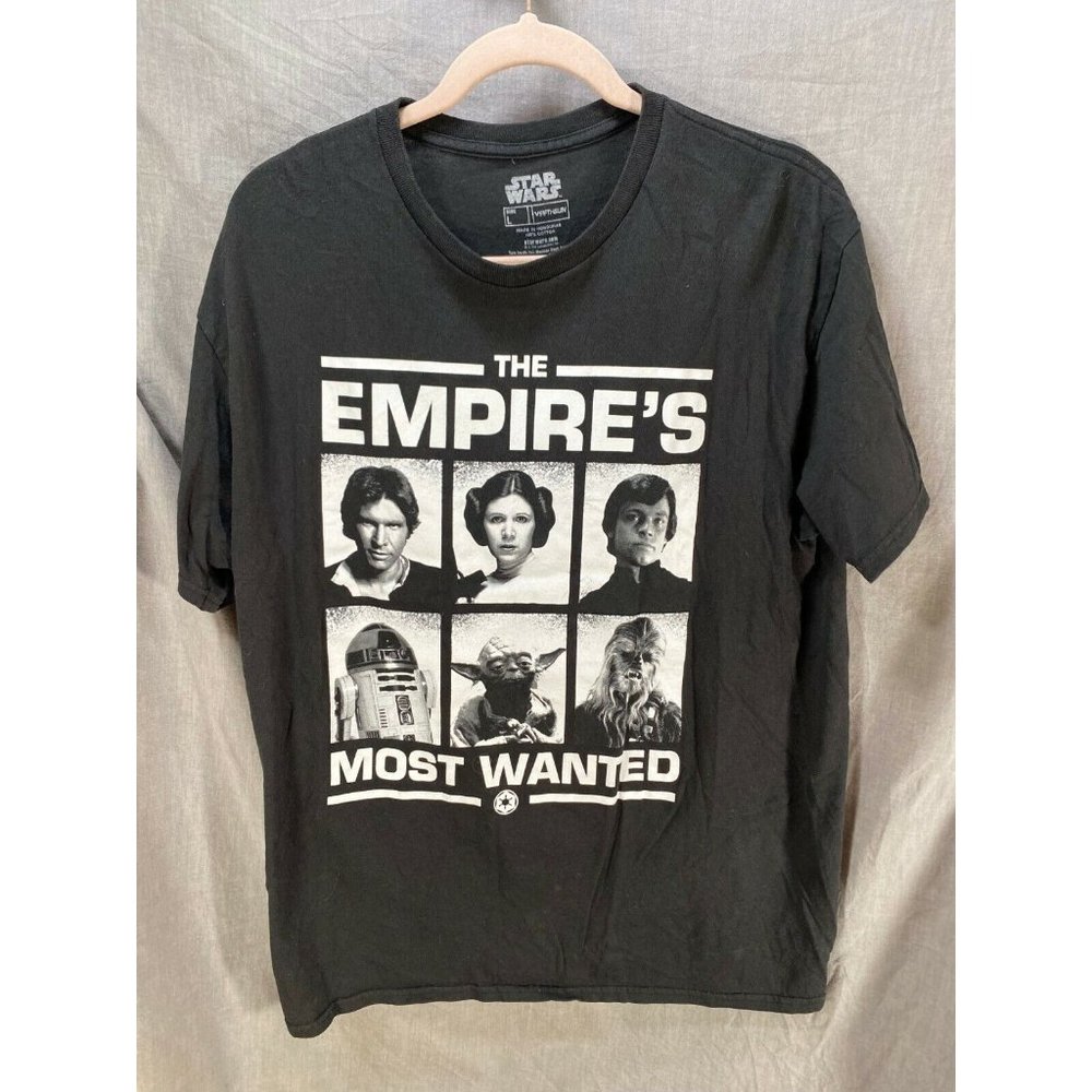Star Wars Empires Most Wanted Shirt Adult Large Black Short Sleeve Tee Mens.